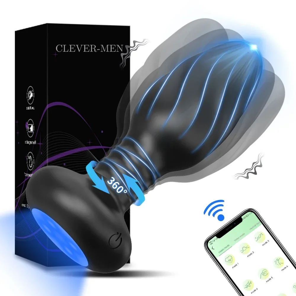 APP-Controlled Rotation LED Anal Plug