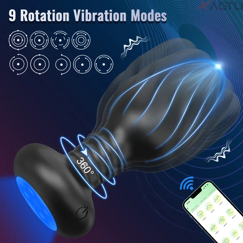 APP-Controlled Rotation LED Anal Plug