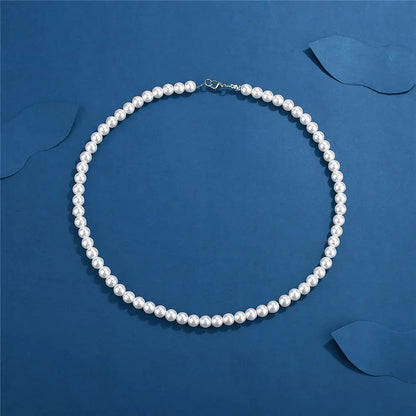 Hip-Hop Imitation Pearl Necklace for Men