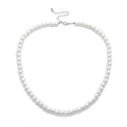 Pearl Beaded Short Choker Necklace for Men