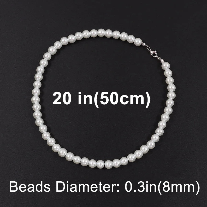 Cool Artificial White Pearl Necklace 1 Pcs