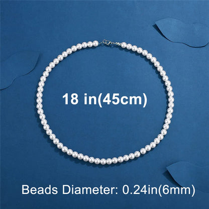 Cool Artificial White Pearl Necklace 1 Pcs