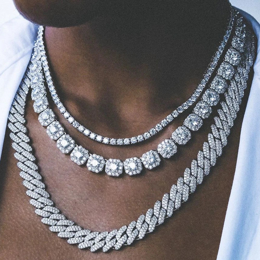 Luxury Prong Cuban Link Chain Necklace