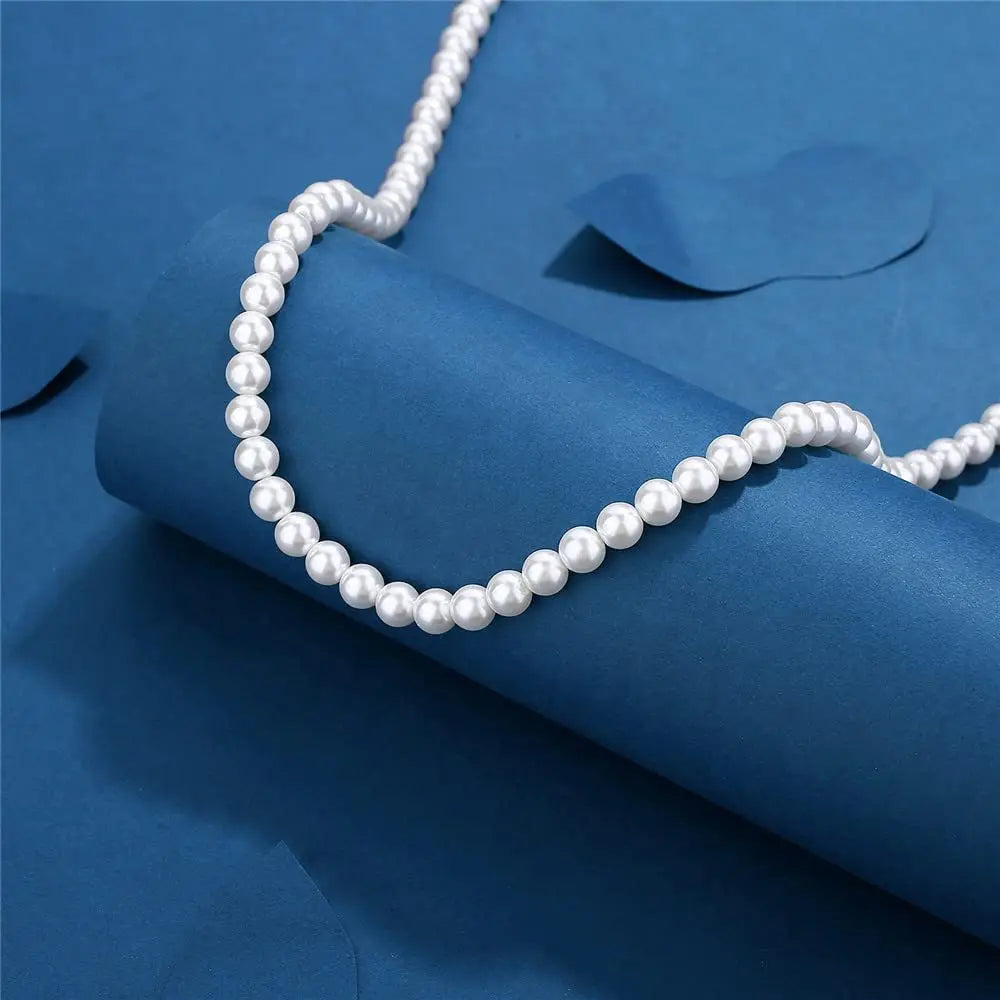 Cool Artificial White Pearl Necklace 1 Pcs