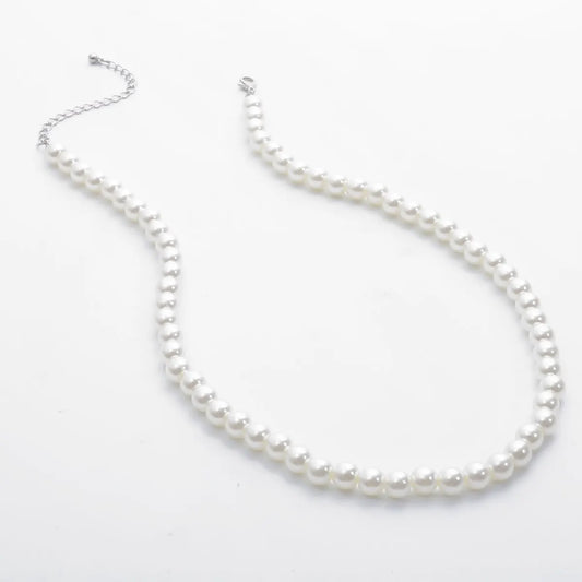 Pearl Beaded Short Choker Necklace for Men