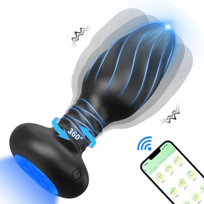 APP-Controlled Rotation LED Anal Plug