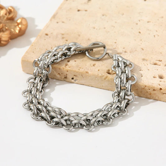 Stainless Steel Cuban Wrist Chain Bracelet