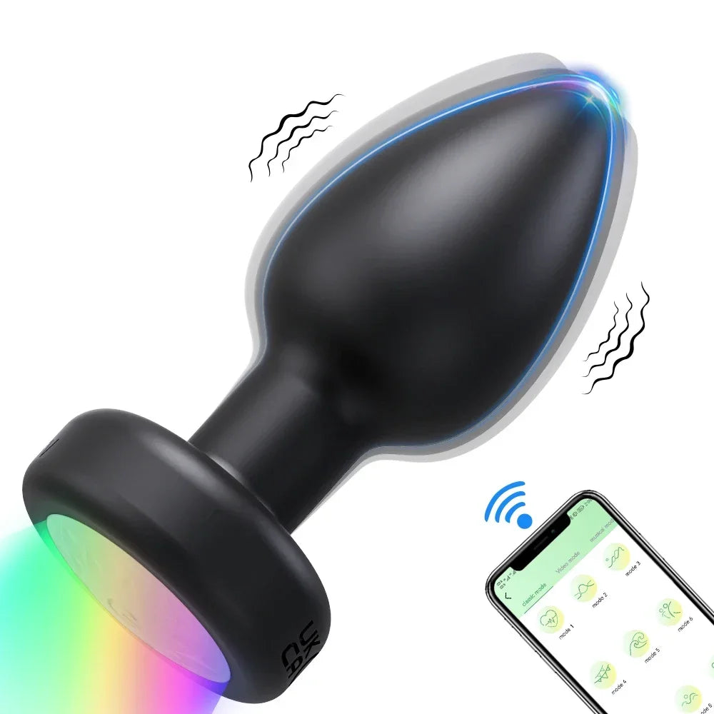 APP-Controlled Rotation LED Anal Plug