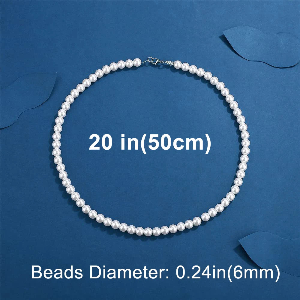 Cool Artificial White Pearl Necklace 1 Pcs