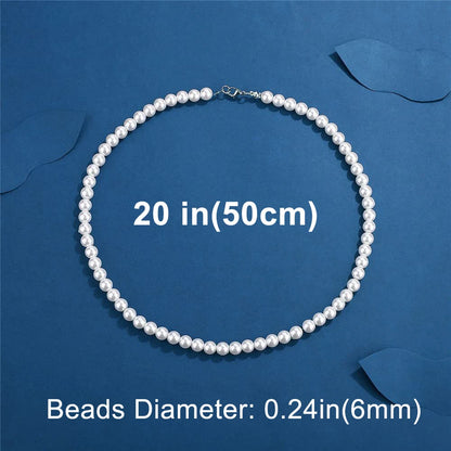 Cool Artificial White Pearl Necklace 1 Pcs