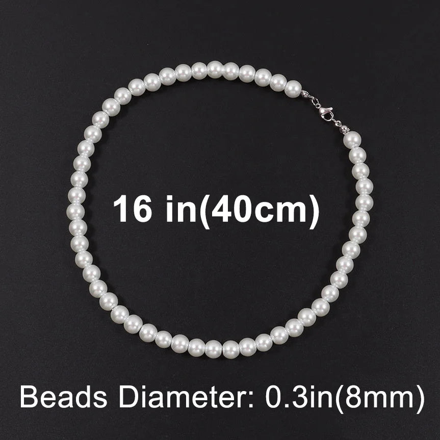 Cool Artificial White Pearl Necklace 1 Pcs