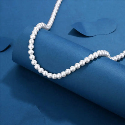 Hip-Hop Imitation Pearl Necklace for Men